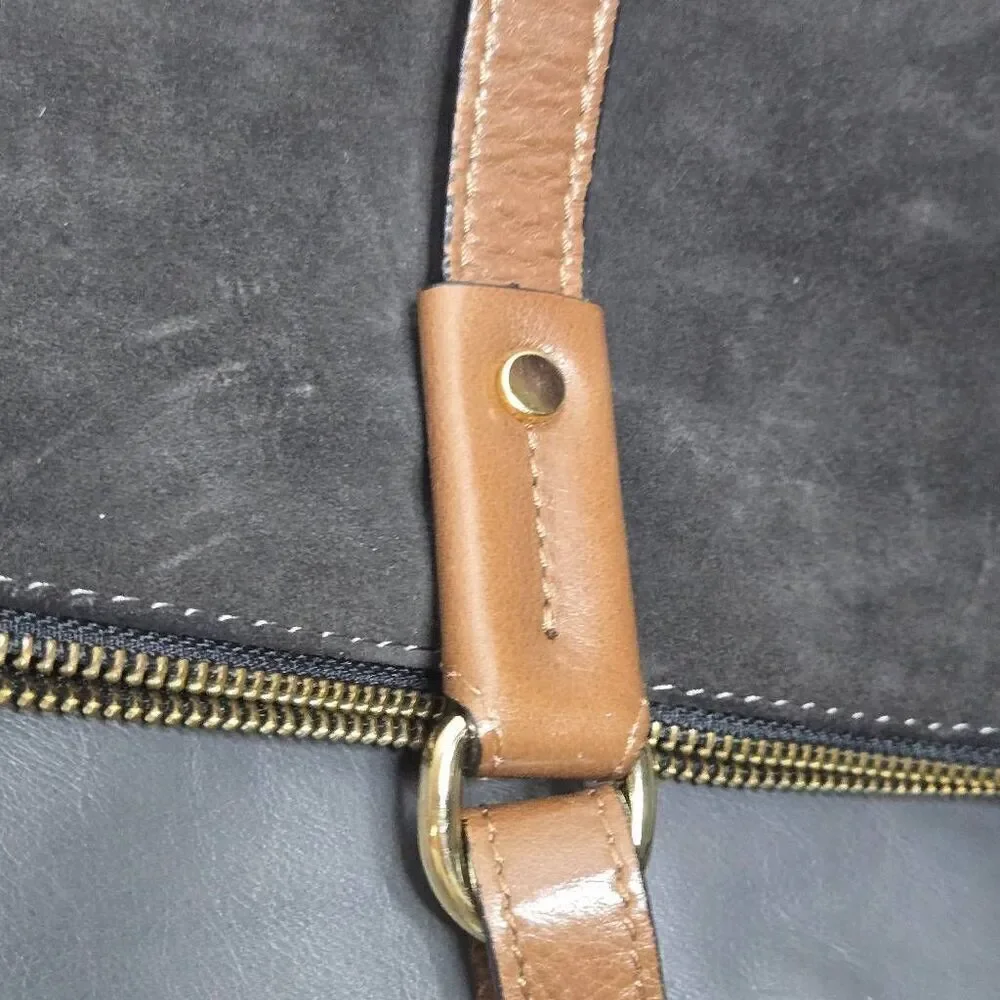 Diane B. Leather Suede Hobo Purse Bag
